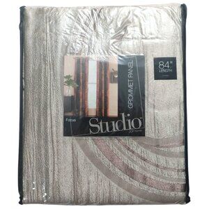NIP JCPenney Home Studio Shimmer Dune/Dark Mocha Grommet Curtain Panel 84"